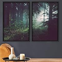 2 Piece Framed Canvas Wall Art Greenlands Canvas Prints Home Artwork Decoration for Living Room,Bedroom - 16
