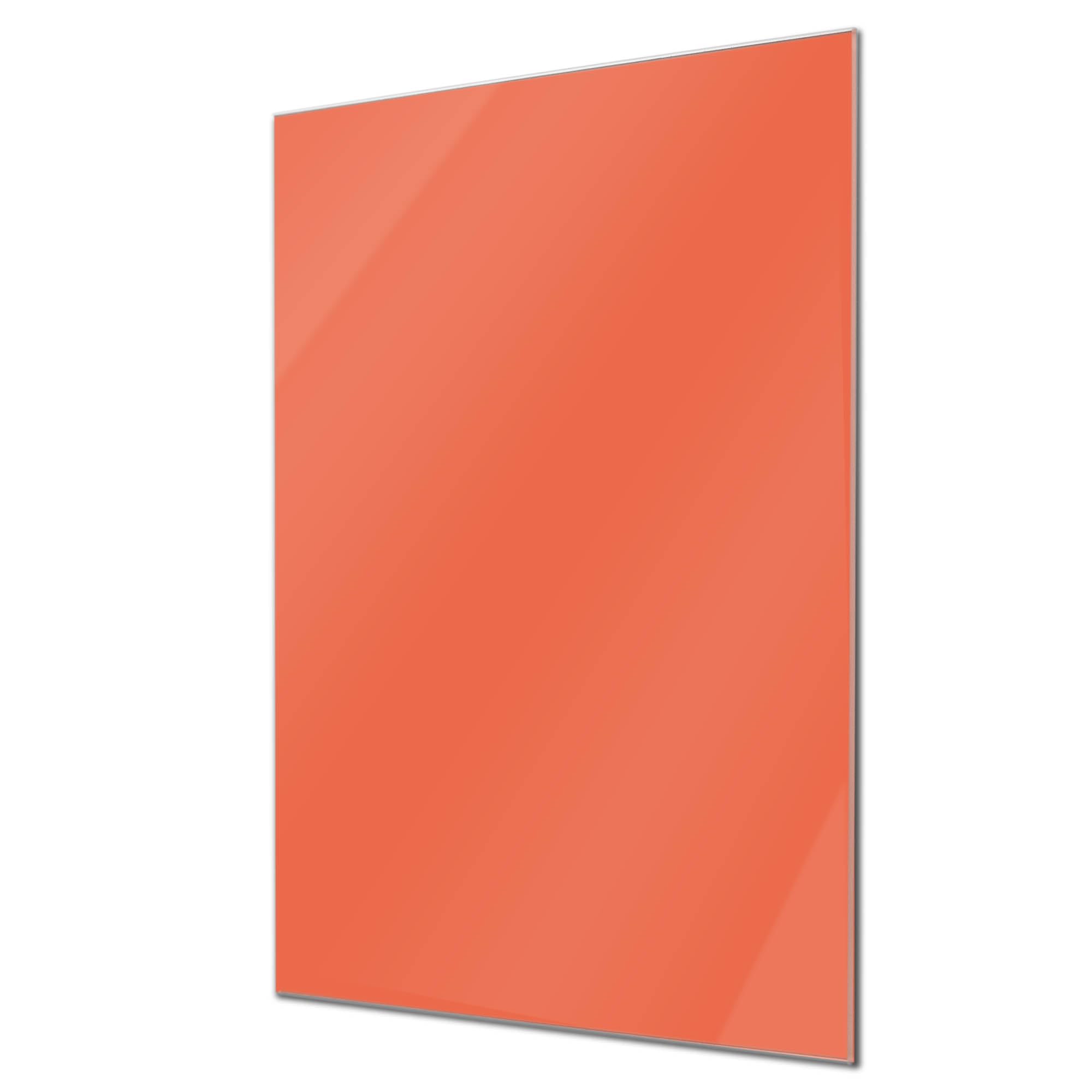 banjado Glas Magnettafel 60x90 in schlichtem Farbton, beschreibbar | Reduziertes Glas-Memoboard für klare Planung, in der Farbe Orange