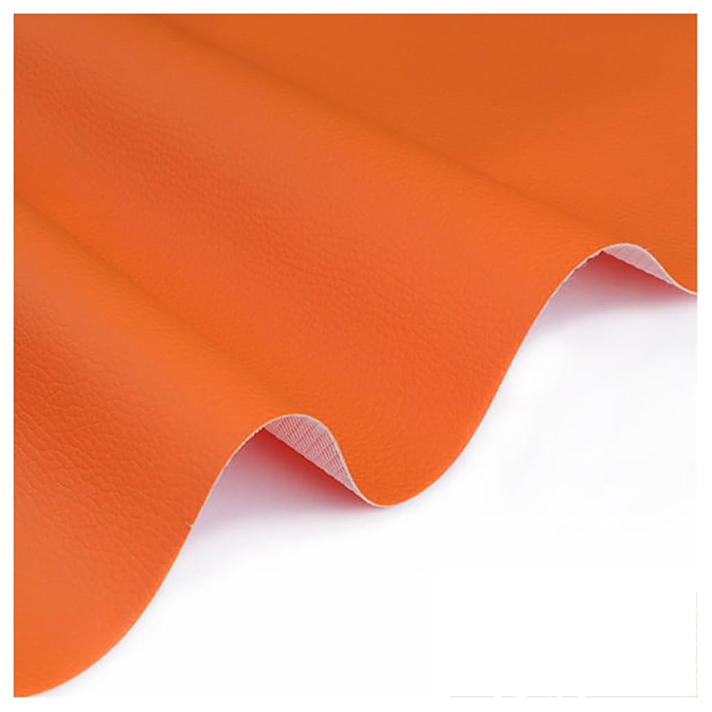 Tissu en cuir écologique orange pour relooker votre canapé et vos chaises de salon - 8