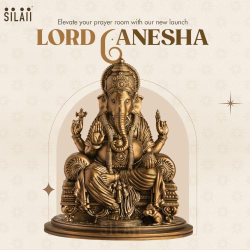 SILAII Lord Ganesha Idol for Home Decor – 6 Inch Small Ganesha Id...