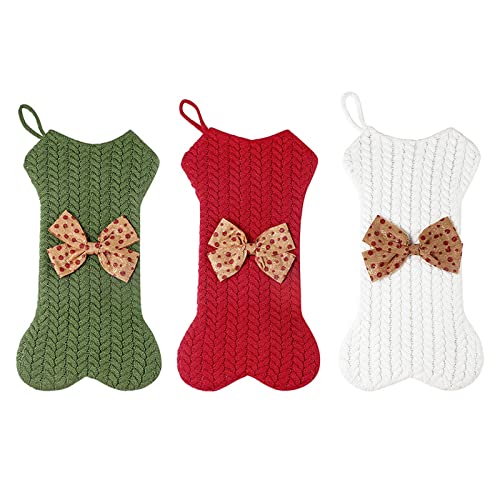 Chaussettes de Noël pour porte de maison et mur, suspensions en tricot pour bonbons