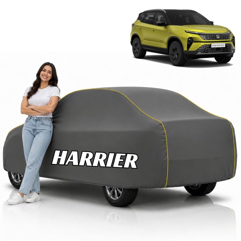 Image of Mind-Blowing 2026 100% Waterproof Harrier EV Car Cover | Polyester Car Body Cover for Rain & Sun | UV Protection, Dustproof, Scratch Resistant, Windproof, Heat Resistant, Custom Fit (Grey)