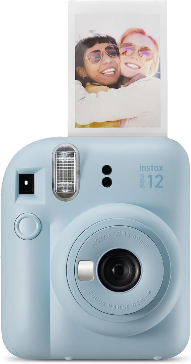 Fujifilm Instax Mini 12 Camera (Pastel Blue) with Fuji Instant Mini Film (80 Sheets) and PixiBytes Essential Bundle…