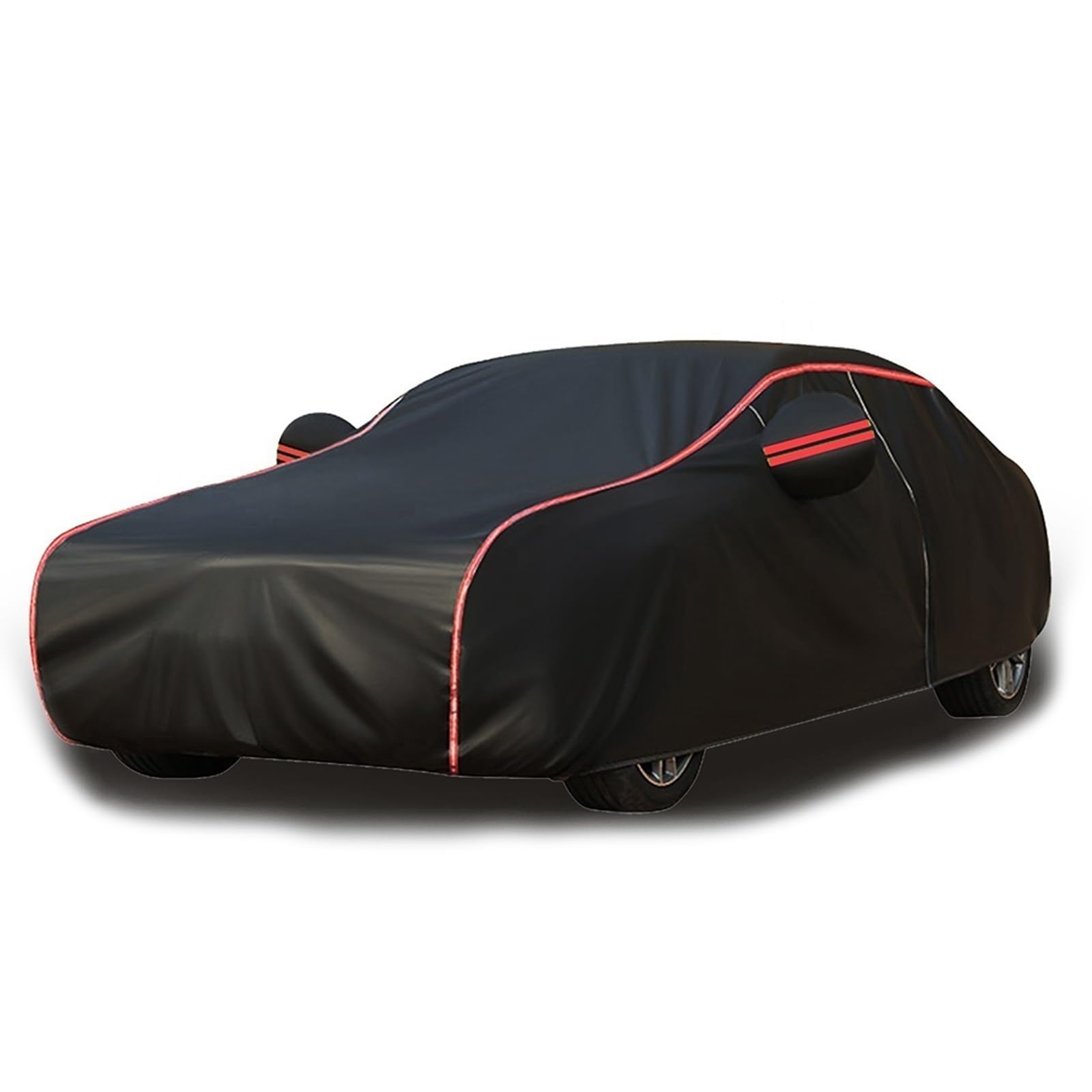 Car Cover Waterproof for Toyota AXV 1985, Car Cover Outdoor, Car Covers Waterproof Breathable Large, Sun And Rain Protection Car Covers, Customized All-weather Waterproof(Black-Red,Thick)