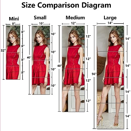 Shatterproof Wall Mirror Full Length for Bedroom, Acrylic Gym Mirrors For Home, Extra Thick: 0.12 inch, 14 x 14 inch x 4 Pcs, Workout Mirrors Safe for Kids, Over The Door, Long Wall Mounted