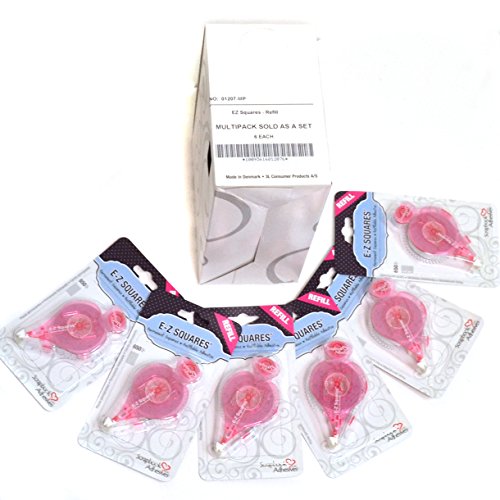 SCRAPBOOK ADHESIVES BY 3L 3L Scrapbook Adhesives E-Z Squares Permanent Runner Refill Cartridge, 49 Feet-Set of 6