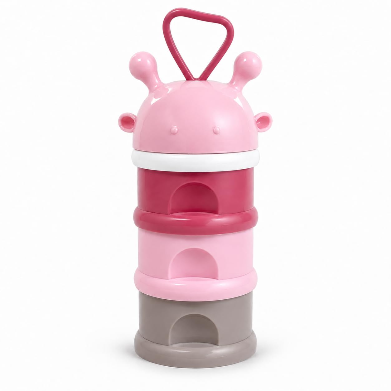 Stackable Baby Formula Dispenser, BPA-Free Milk Powder Storage Container with Compartments, Leakproof Portable Container, Cute Giraffe Shape for Travel & Night Feeding (Blush Pink)-image-44