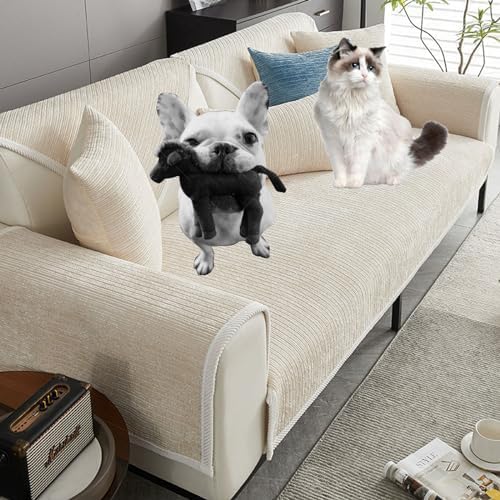 TJDQUOLI Funny Fuzzy Couch CoverSimple Striped Chenille