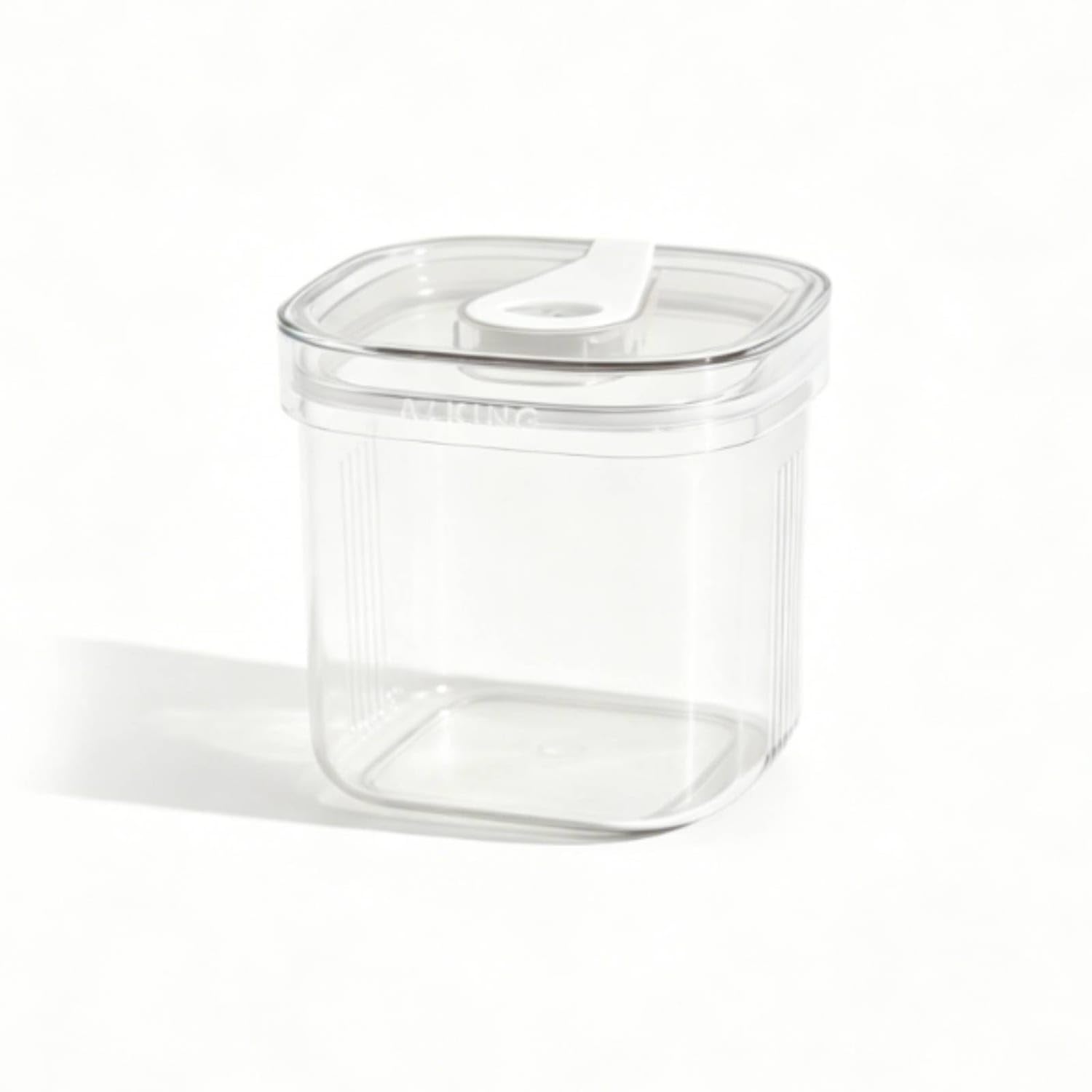 Transparent Clear Jars with Lids Minimalist Square Containers with Lids Leak-Proof Square Storage Jar Spill Resistant for Organizers, Home Cooks, Kitchen Cabinet, Countertop, 1000ML, Standard-image-31