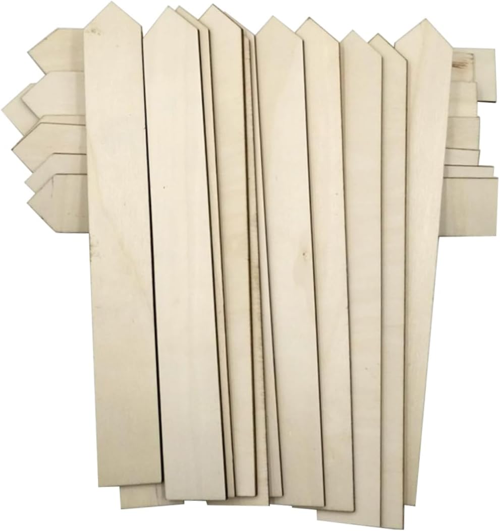 Garneck 100pc Wooden Garden Plant Labels Long Strip Stake Tags for Garden Supplies Rustic Decorative Stake Tags