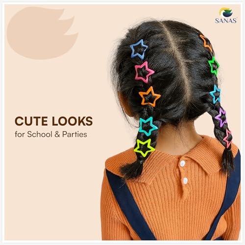 Image of Sanas (40Pcs) Star Baby Hair Clips For Girls Gift Items Soft Edges For Kids' Hair Accessories For Kids Girls Mini Tic Tac Clips For Woman Star-Shaped Tic Tac Clip For Baby Girls (40Pcs) (Multicolor)
