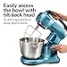 Hamilton Beach Electric Stand Mixer, 4 Quarts, Dough Hook, Flat Beater Attachments, Splash Guard, 7 Speeds with Whisk, Easy-Carry Top Handle, Blue