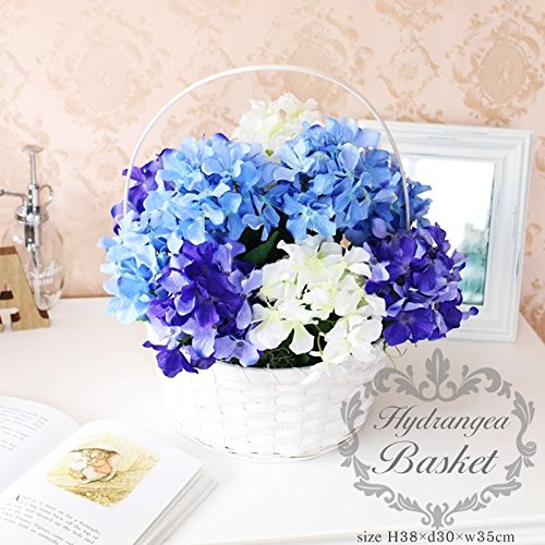 Amazon｜造花 紫陽花 バスケット アレンジメント お手入れ不要