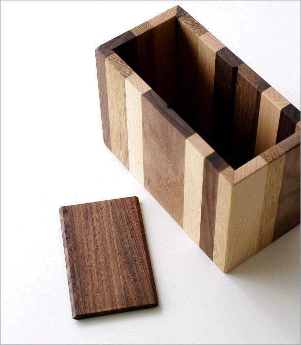 Amazon | ペン立て 木製 鉛筆立て 仕切り ナチュラルウッドの