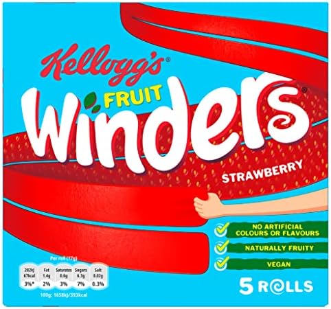 Kellogg's Fruit Winders Strawberry Snack Rolls 5 x 17g