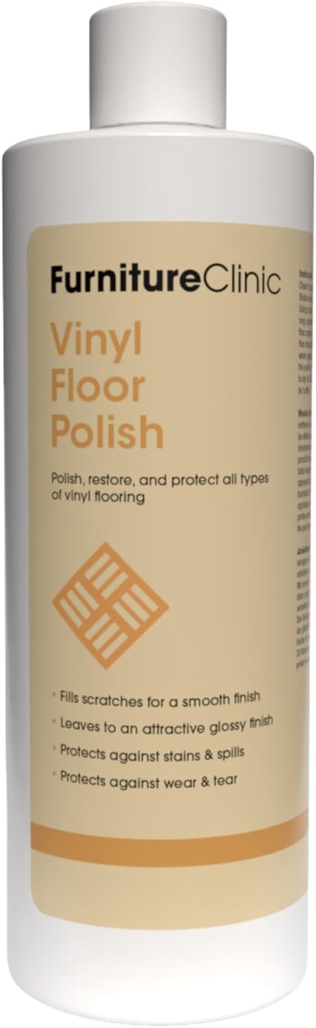 Furniture Clinic Vinyl Floor Polish | Revitalize and Protect | Formulated for Easy and Safe Application | Quick-Drying with a Shiny Protective Finish | 17oz / 500ml