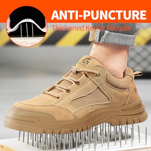 Image of Steel Toe Shoes for Men Puncture Proof Indestructible Industry Construction Work Shoes Lightweight Comfortable Breathable Steel Toe Safety Sneakers