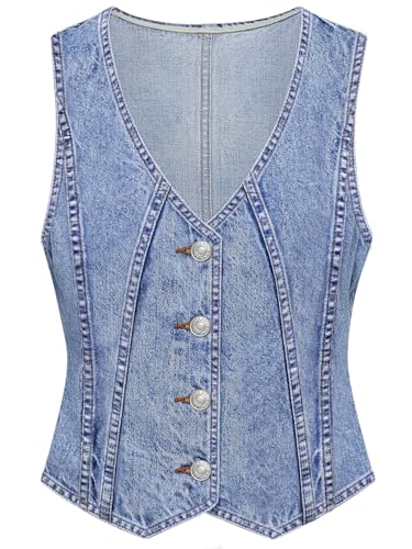LYHIPSS Denim Vest Women Jean Vest Top for Women V Neck...
