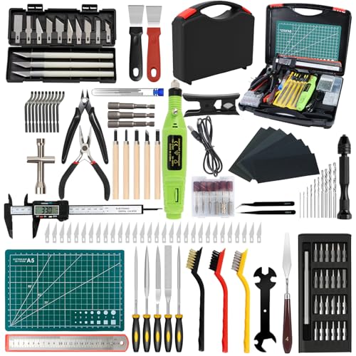 158-teiliges 3D Drucker Zubehör Kit, 3D Drucker Werkzeug Kit mit Düsenreinigungsset, Entgratungswerkzeug, digitalem Messschieber, 3D-Druckerwerkzeugen zum Entfernen und Fertigstellen von 3D-Drucken
