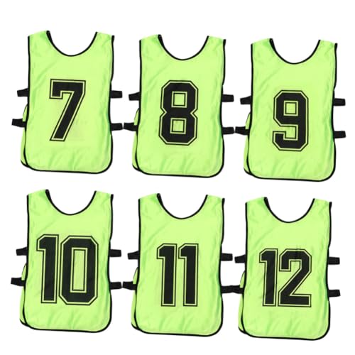 Chasubles de sport vertes SOLUSTRE x6 pour entraînement enfants légères et amples - 6