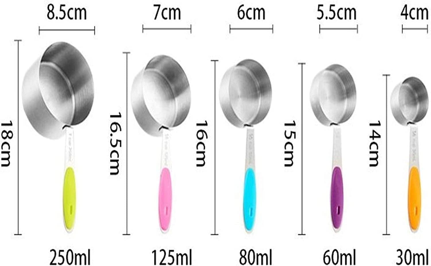 Cucharas de medición Cuchara con mango de silicona de acero inoxidable Cuchara medidora Juego de tazas medidoras Balanza para hornear Cuchara medidora para condimentos Juego de cucharas medidoras