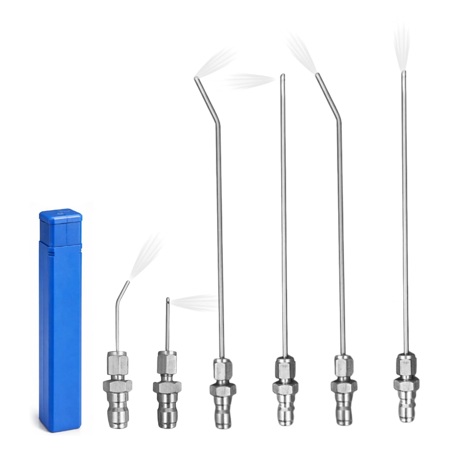 Quick Connecting Pressure Washer Nozzle Needle Set Straight and Angled Clearing Tip for Washer Interior Maintenance Gaps Cleaner