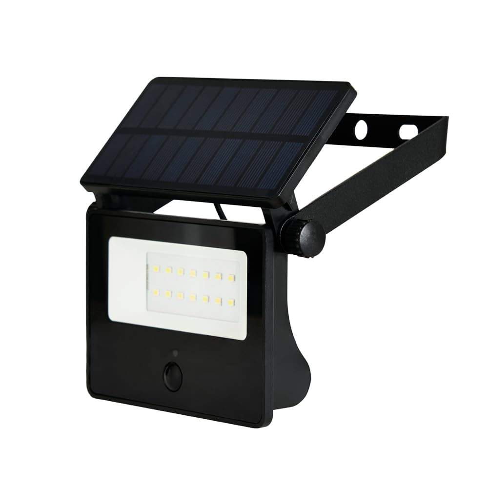 LITECRAFT Solar Power 2.8 Watt Outdoor LED Wall Light with PIR Motion Sensor - Black