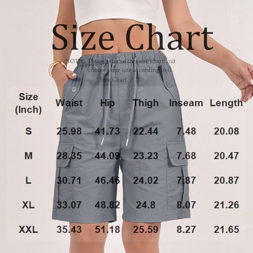 Wide Leg Bermuda Shorts for Women High Waisted Wide Leg Cargo Shorts Summer Baggy Waterproof Hiking Pants with Pockets3