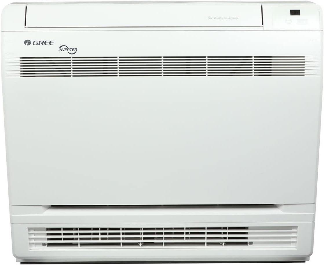 Front view of a single Gree floor console indoor unit.