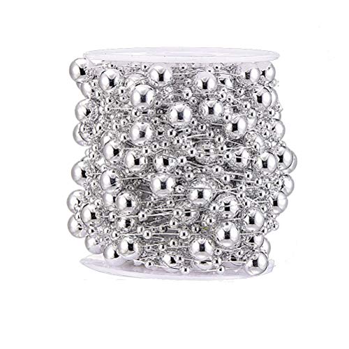 Cadena de perlas de cristal artificiales de 200 pies para manualidades DIY y fiestas navideñas