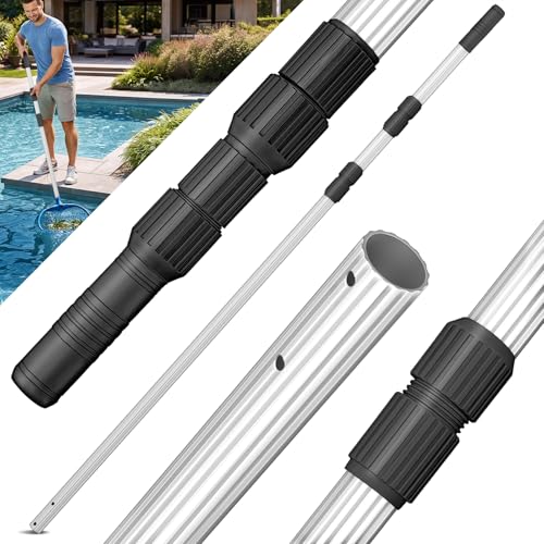 tillvex Barre Télescopique en Aluminium 1,20-3,60 m | Perche Alu Régable et Extensible per Nettoyage de Piscine, Surfaces | avec 3 Parties