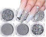 1Box Mini Small Nail Art Sequins Stickers Shining Acrylic Mixed Iridescent Sequins for Home DIY Nail Art Salon-Resin Encapsulated Material, Hologram, Resin -Q1