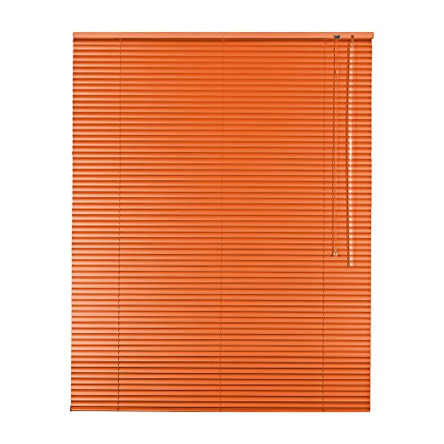 Original Easy-Shadow Aluminium Jalousie Jalousette Breite 120 x 160 cm Höhe in Farbe orange - Bedienseite rechts - Fensterjalousie Jalousien Alu-Jalousien Alu-Jalousetten Fenster Rollo Lamellenbreite 25 mm Lamellen / Maßanfertigung
