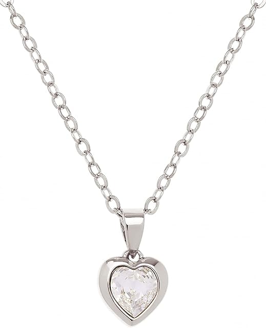 Ted Baker Hannela Crystal Heart Necklace - Rose Gold or Silver Tone Plated with Crystal