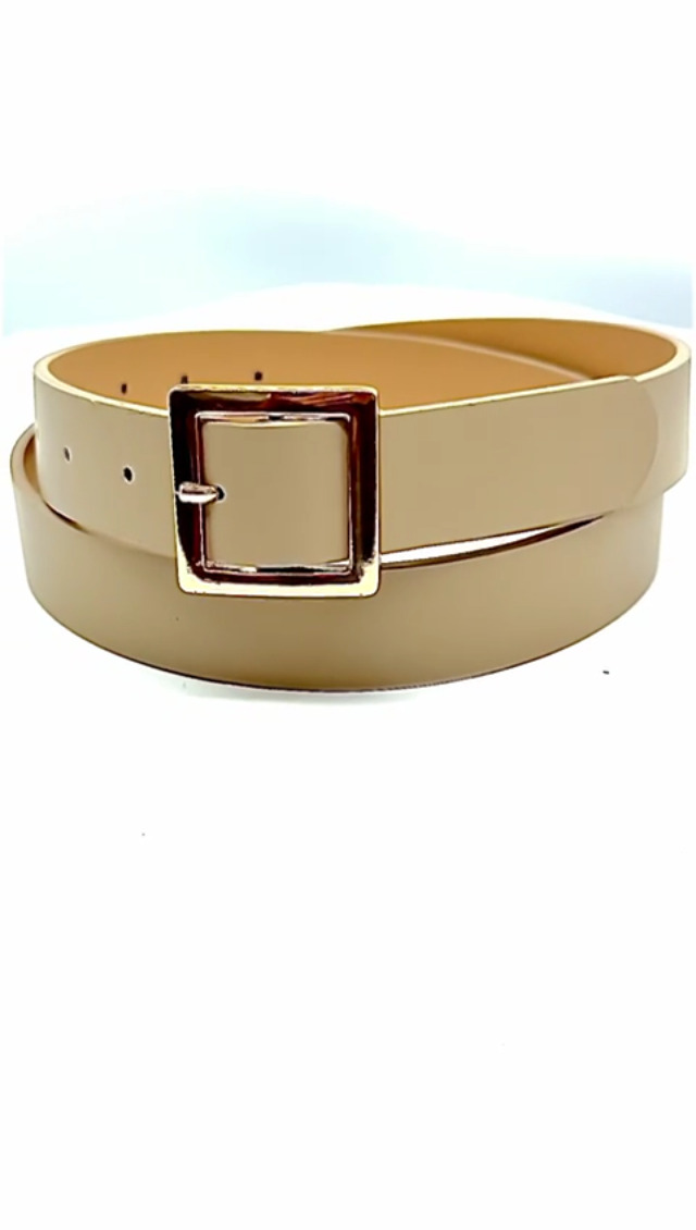 Women Orange Elastic Waistband Wide Belt – Big Silver Metal