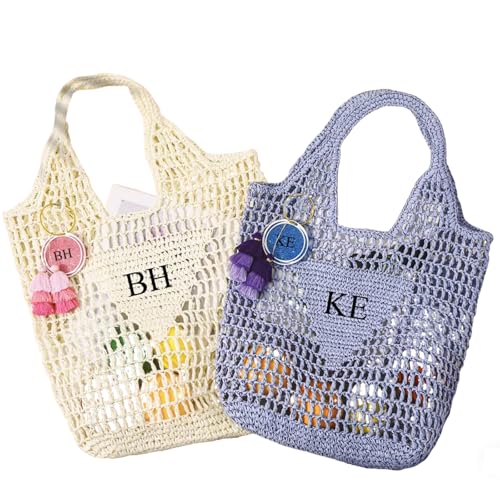 Personalized Raffia Beach Bag Custom Straw Beach Bags for Women Bridesmaid Gift Tote Bags Bachelorette Party Bag Mothers Day Gift