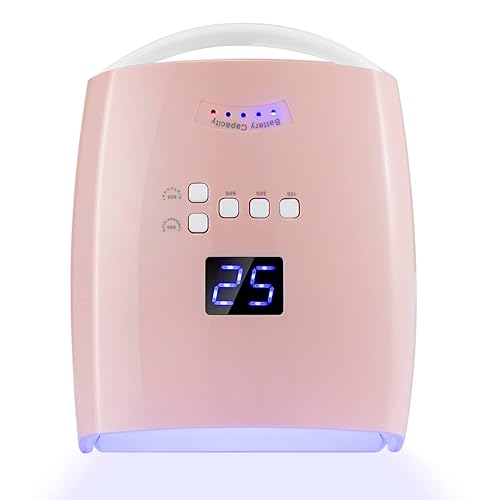 Ayshone Lámpara de uñas LED UV recargable de 48 W luces de uñas de gel profesionales inalámbricas herramientas de manicura para el hogar y el salón