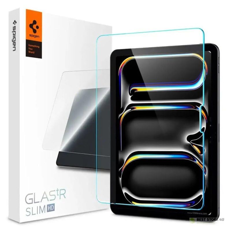 Spigen iPad Pro 11" (2025/2024) ile Uyumlu Cam Ekran Koruyucu GLAS.tR Slim HD Şeffaf - AGL07787 (Spigen TR Garantili)