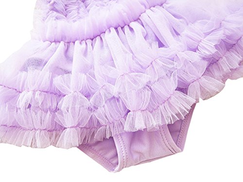 Taiycyxgan Girls Princess Lace Layer Swimsuit TuTu Dress One-Pieces Swimwear Tankini,Purple,X-Large / 5-6 Years - Thumbnail 4