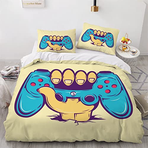 Manette de jeu housse de couette 220x240 avec fermeture éclair pour en finir avec les lits défaits - 3