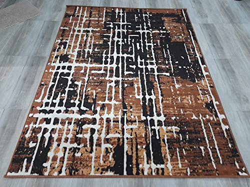 Image of Soft Modern Washable Beautiful Acrylic Rugs for Home Decor Living Room 6x8 Feet (180 x 235 Cm) Gold Color