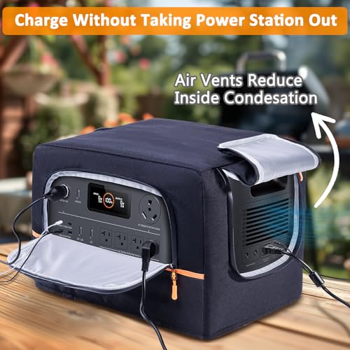 Dust Cover Compatible with Jackery HomePower 3000 Portable Power Station – Water-Resistant Protective Cover with Pockets & Vent Design for Jackery HomePower 3000 (3600W/7200W Surge)r - Image 4