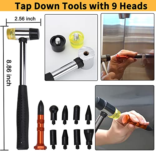 Teen Dream 97Pcs Paintless Auto Body Dent Puller Kit, Car Dent Removal Kit With Golden Lifter Bridge Puller Slide Hammer T-Bar Dent Puller Suction Cup And Glue Gun For Car Dent Repair (97Pcs) #TOP5