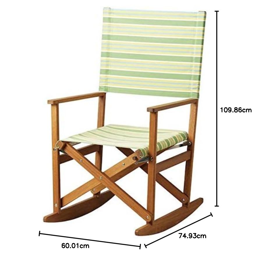 Ikea Solblekt Rocking Chair Foldable Eucalyptus Stripe Green