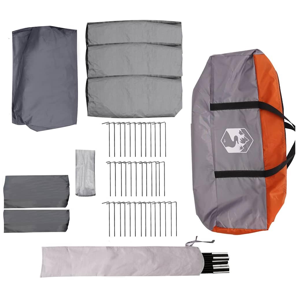 Genérico Tienda Familiar con Techo Gris y Naranja 760 x 645 x 230 cm,Deportes,Actividades al Aire Libre,Camping y Senderismo,Tiendas de campaña-42004061
