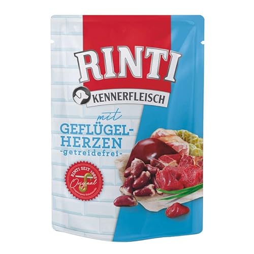 Produktbild von Rinti Kennerfleisch Geflügelherzen Nassfutter für Hunde - 10 x 400 g