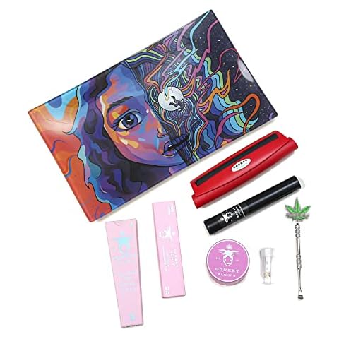 Donkey Gear Deja Vue Glass Rolling Tray & Machine Bundles Gift Set Kit for Women & Girls (10 x 6)… Cover