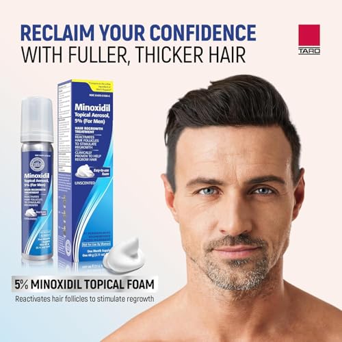 Image of TARO Minoxidil for Men Topical Aerosol Foam 5%, 2.11 Oz 2.11 Ounce (Pack of 3)