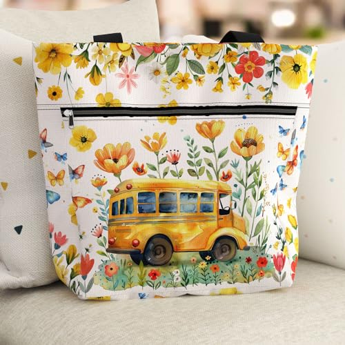 Bolso tote impermeable grande con bolsillos y cierre miniatura 7
