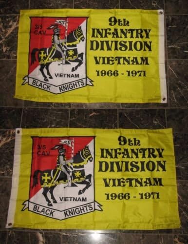 2x3 9th Infantry Division Vietnam 2 Faced 2-ply Wind Resistant Flag 2x3ft - Party Decorations Supplies For Parades - Prime Outside, Garden, Men Cave Decor Flag